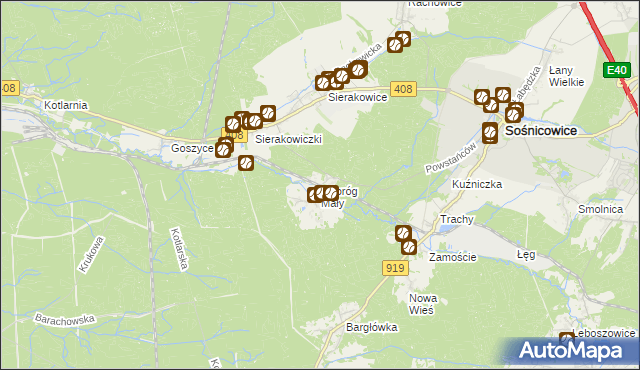 mapa Tworóg Mały, Tworóg Mały na mapie Targeo