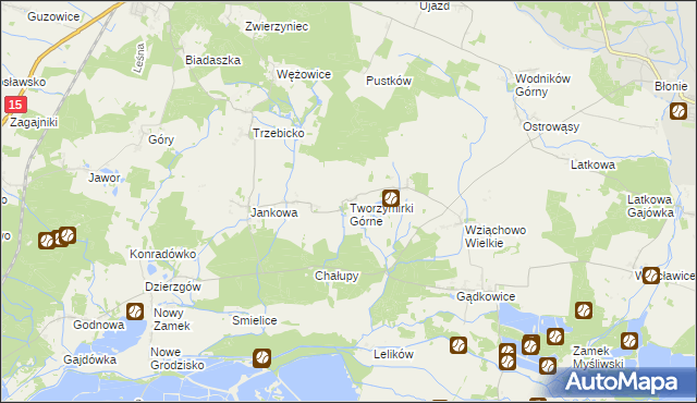 mapa Tworzymirki Górne, Tworzymirki Górne na mapie Targeo