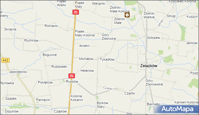 mapa Tykadłów, Tykadłów na mapie Targeo