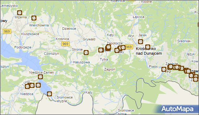 mapa Tylka, Tylka na mapie Targeo