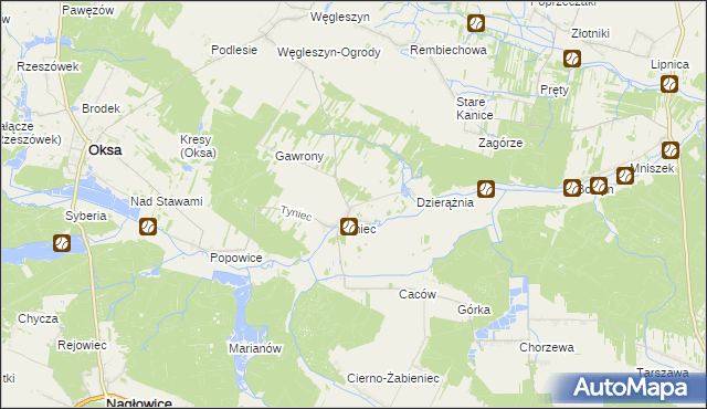 mapa Tyniec-Kolonia, Tyniec-Kolonia na mapie Targeo