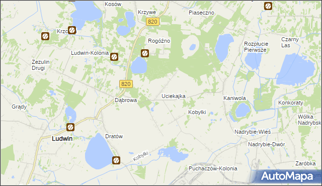 mapa Uciekajka, Uciekajka na mapie Targeo