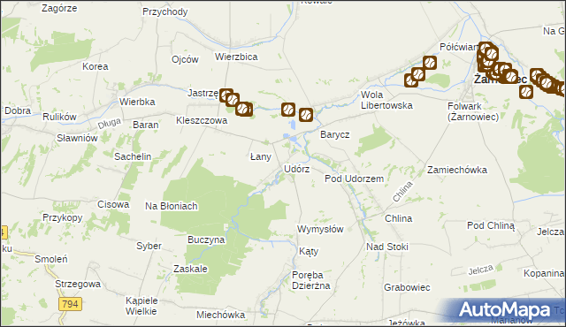 mapa Udórz, Udórz na mapie Targeo