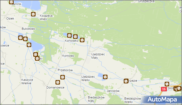 mapa Ujeździec Mały, Ujeździec Mały na mapie Targeo