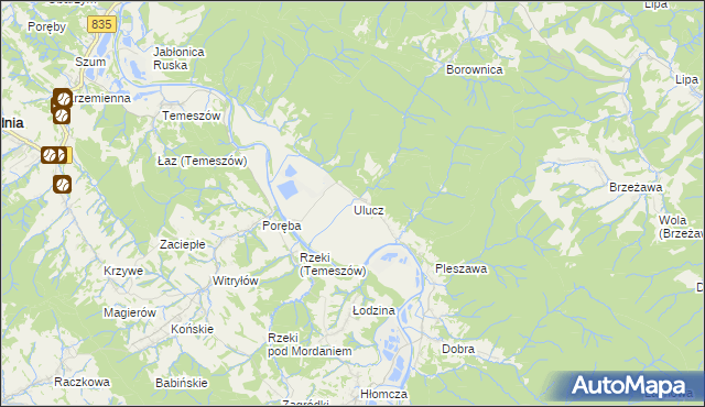 mapa Ulucz, Ulucz na mapie Targeo