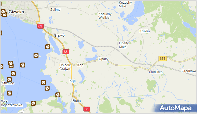 mapa Upałty, Upałty na mapie Targeo