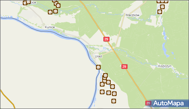 mapa Urad, Urad na mapie Targeo