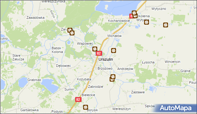 mapa Urszulin powiat włodawski, Urszulin powiat włodawski na mapie Targeo