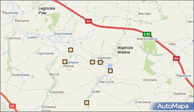 mapa Wądroże Małe, Wądroże Małe na mapie Targeo