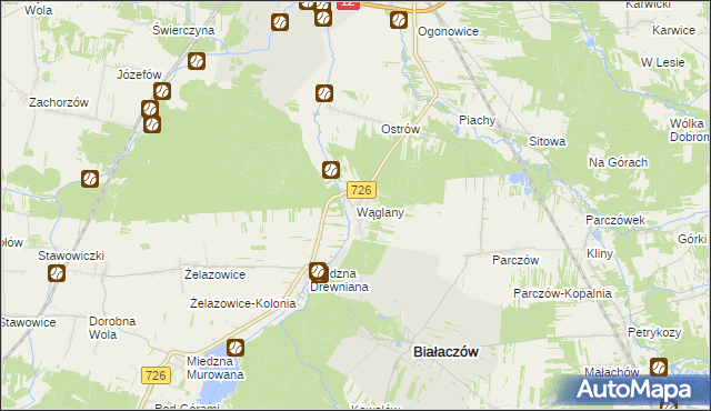 mapa Wąglany, Wąglany na mapie Targeo