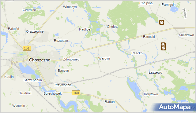 mapa Wardyń, Wardyń na mapie Targeo