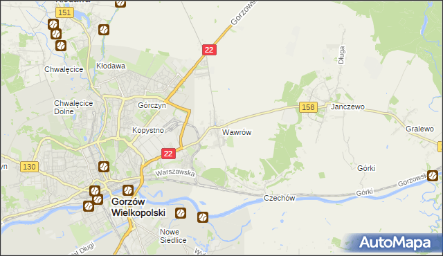 mapa Wawrów, Wawrów na mapie Targeo