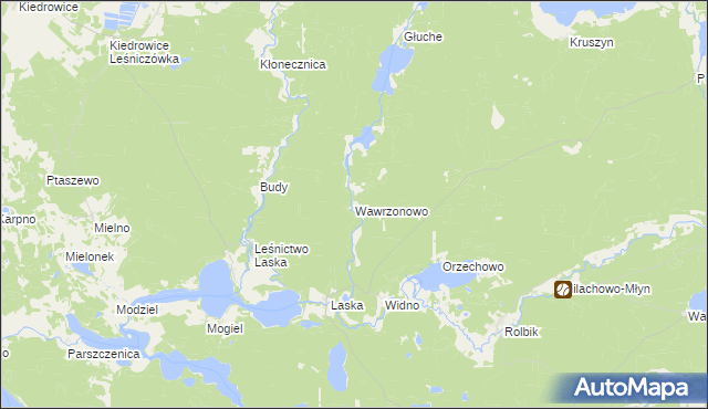 mapa Wawrzonowo, Wawrzonowo na mapie Targeo