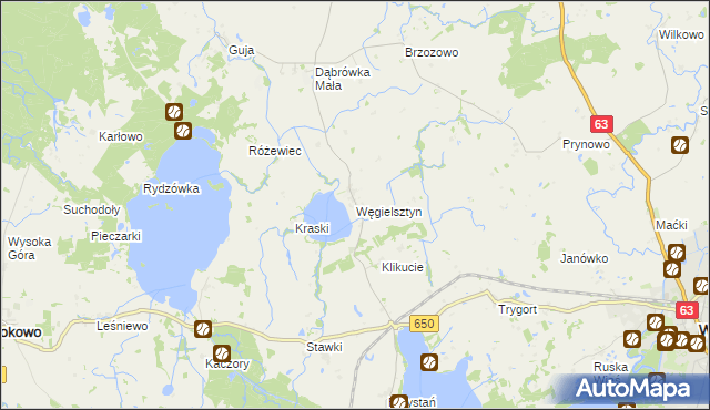 mapa Węgielsztyn, Węgielsztyn na mapie Targeo