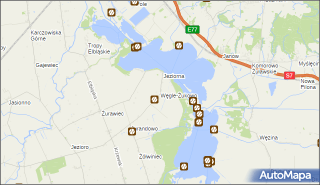 mapa Węgle-Żukowo, Węgle-Żukowo na mapie Targeo