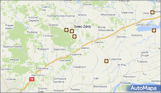 mapa Wełnin, Wełnin na mapie Targeo