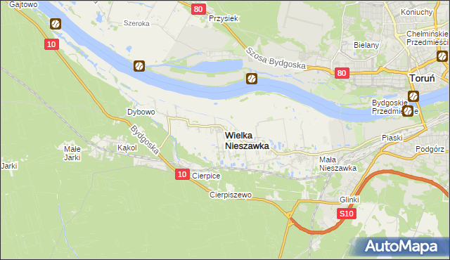 mapa Wielka Nieszawka, Wielka Nieszawka na mapie Targeo