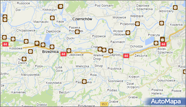 mapa Wielkie Drogi, Wielkie Drogi na mapie Targeo