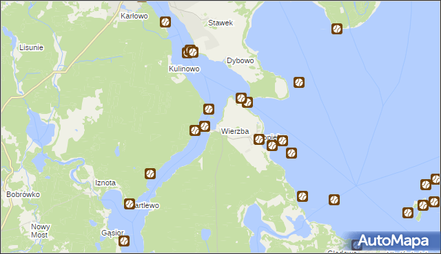 mapa Wierzba gmina Ruciane-Nida, Wierzba gmina Ruciane-Nida na mapie Targeo