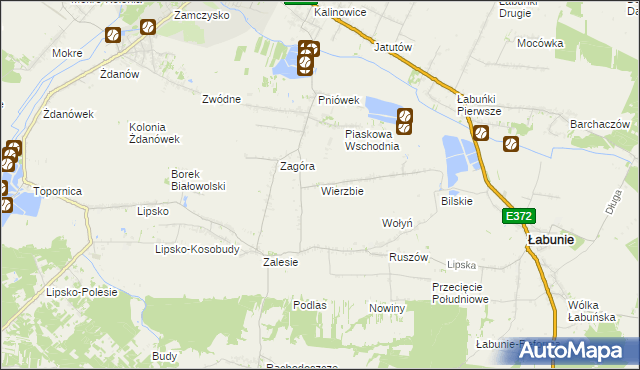 mapa Wierzbie gmina Łabunie, Wierzbie gmina Łabunie na mapie Targeo