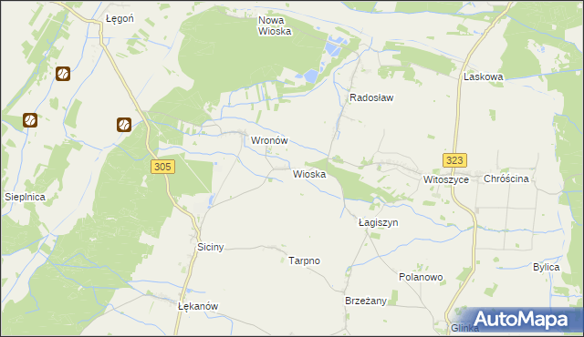 mapa Wioska gmina Niechlów, Wioska gmina Niechlów na mapie Targeo