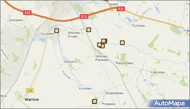 mapa Witkowo Pierwsze, Witkowo Pierwsze na mapie Targeo