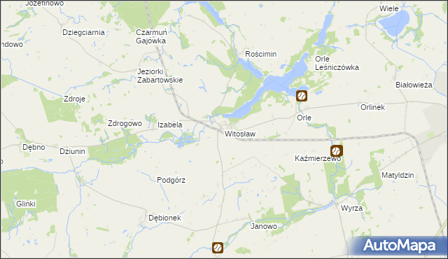 mapa Witosław gmina Mrocza, Witosław gmina Mrocza na mapie Targeo