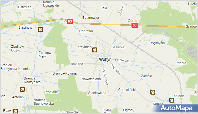 mapa Wohyń, Wohyń na mapie Targeo