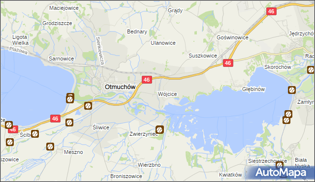 mapa Wójcice gmina Otmuchów, Wójcice gmina Otmuchów na mapie Targeo