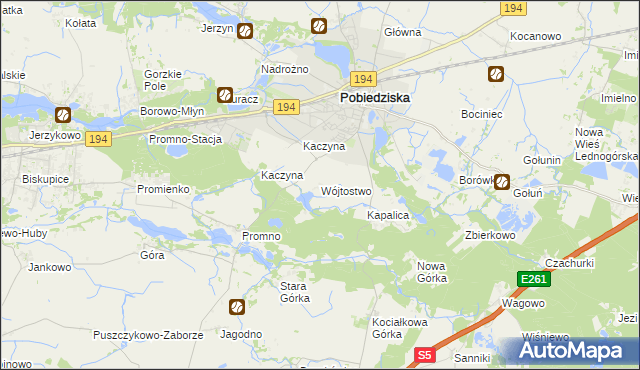 mapa Wójtostwo gmina Pobiedziska, Wójtostwo gmina Pobiedziska na mapie Targeo