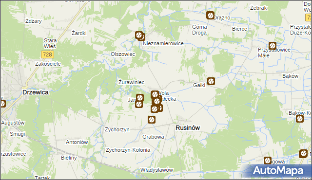 mapa Wola Gałecka, Wola Gałecka na mapie Targeo