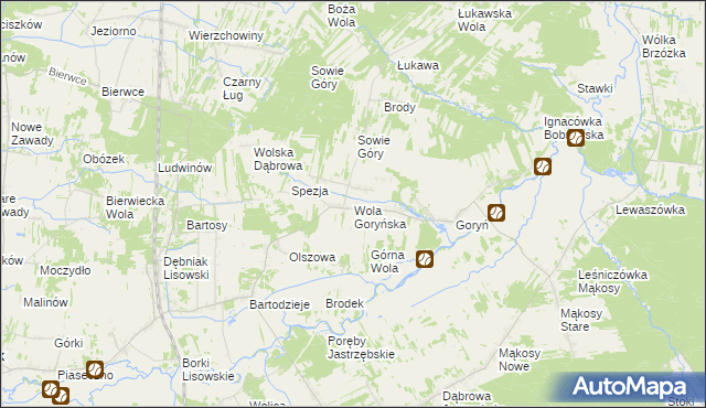 mapa Wola Goryńska, Wola Goryńska na mapie Targeo