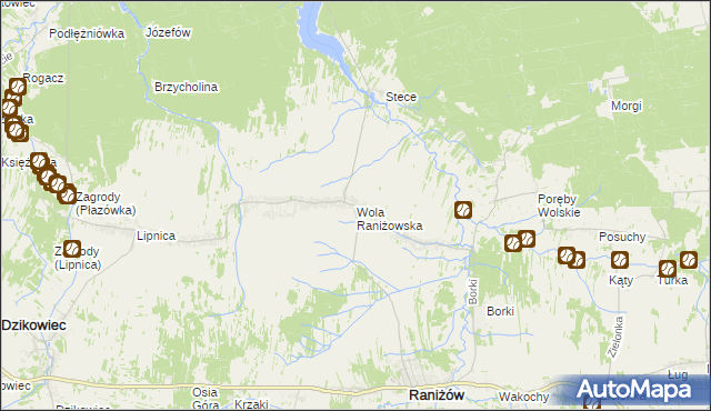 mapa Wola Raniżowska, Wola Raniżowska na mapie Targeo