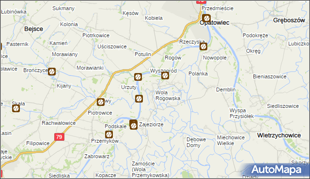 mapa Wola Rogowska, Wola Rogowska na mapie Targeo