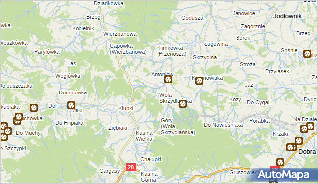 mapa Wola Skrzydlańska, Wola Skrzydlańska na mapie Targeo