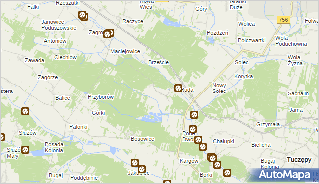 mapa Wólka Bosowska, Wólka Bosowska na mapie Targeo