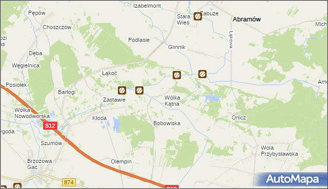 mapa Wólka Kątna, Wólka Kątna na mapie Targeo