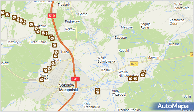 mapa Wólka Sokołowska, Wólka Sokołowska na mapie Targeo