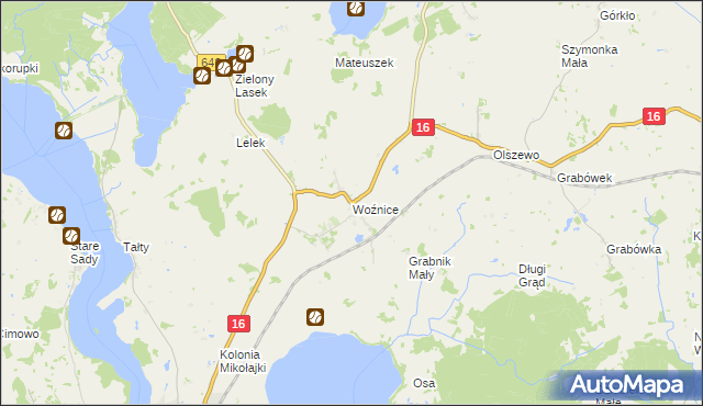 mapa Woźnice, Woźnice na mapie Targeo