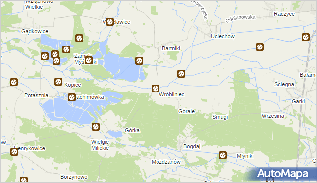 mapa Wróbliniec, Wróbliniec na mapie Targeo