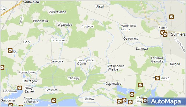 mapa Wziąchowo Małe, Wziąchowo Małe na mapie Targeo