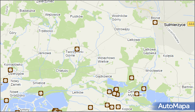 mapa Wziąchowo Wielkie, Wziąchowo Wielkie na mapie Targeo