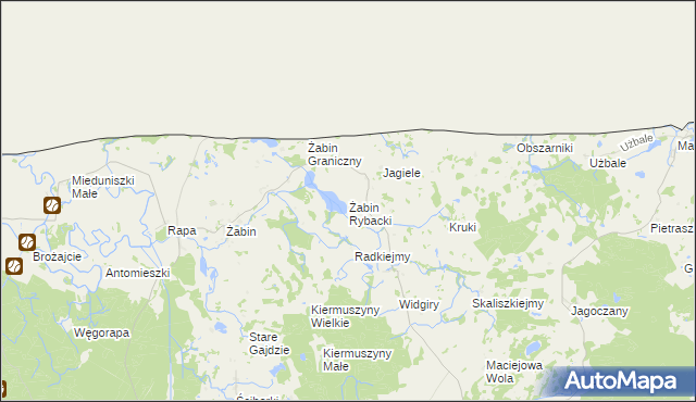 mapa Żabin Rybacki, Żabin Rybacki na mapie Targeo
