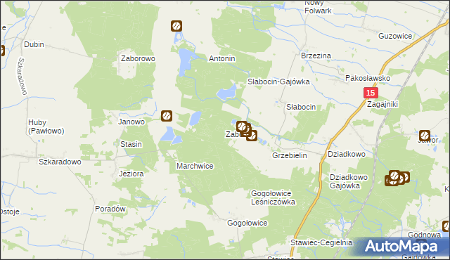 mapa Zabornia gmina Cieszków, Zabornia gmina Cieszków na mapie Targeo