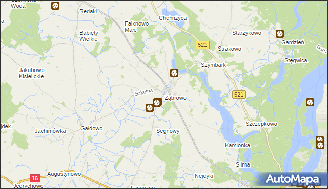 mapa Ząbrowo gmina Iława, Ząbrowo gmina Iława na mapie Targeo