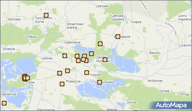 mapa Zamek Myśliwski, Zamek Myśliwski na mapie Targeo