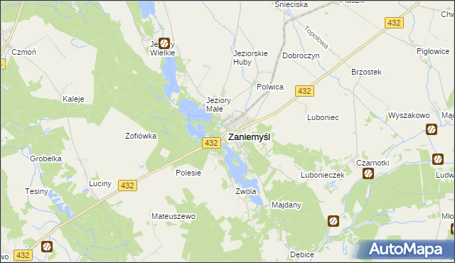 mapa Zaniemyśl, Zaniemyśl na mapie Targeo