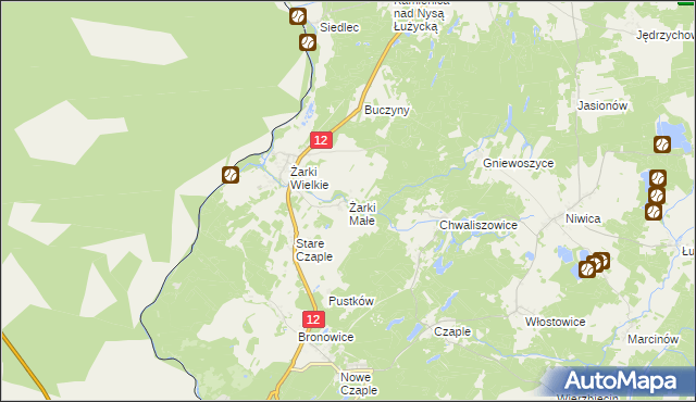 mapa Żarki Małe, Żarki Małe na mapie Targeo