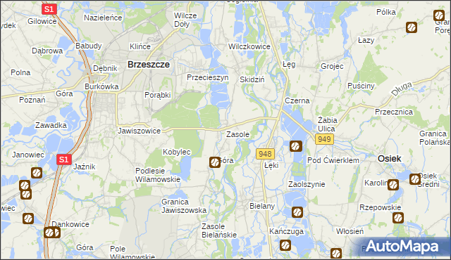 mapa Zasole, Zasole na mapie Targeo
