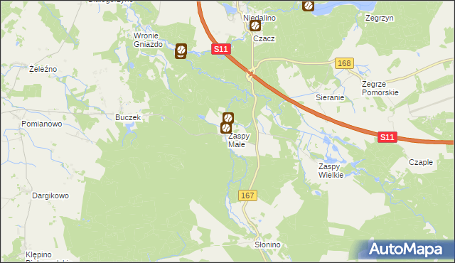 mapa Zaspy Małe, Zaspy Małe na mapie Targeo